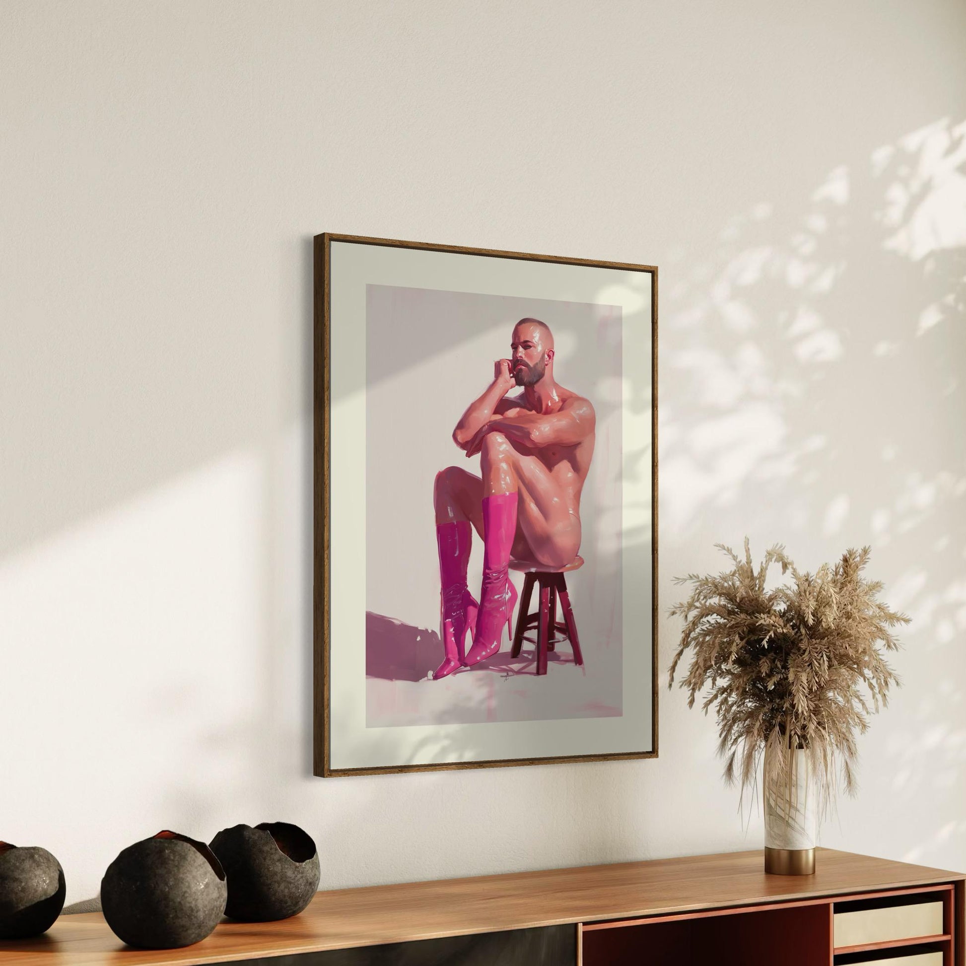 Pink Daydream LGBTQ+ Art Print - Bold Queer Statement Artwork on 200gsm Matte Paper - Pink Boots Resilience for Allies & Queer Pride