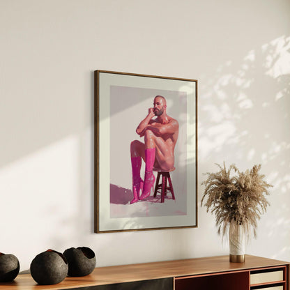 Pink Daydream LGBTQ+ Art Print - Bold Queer Statement Artwork on 200gsm Matte Paper - Pink Boots Resilience for Allies & Queer Pride