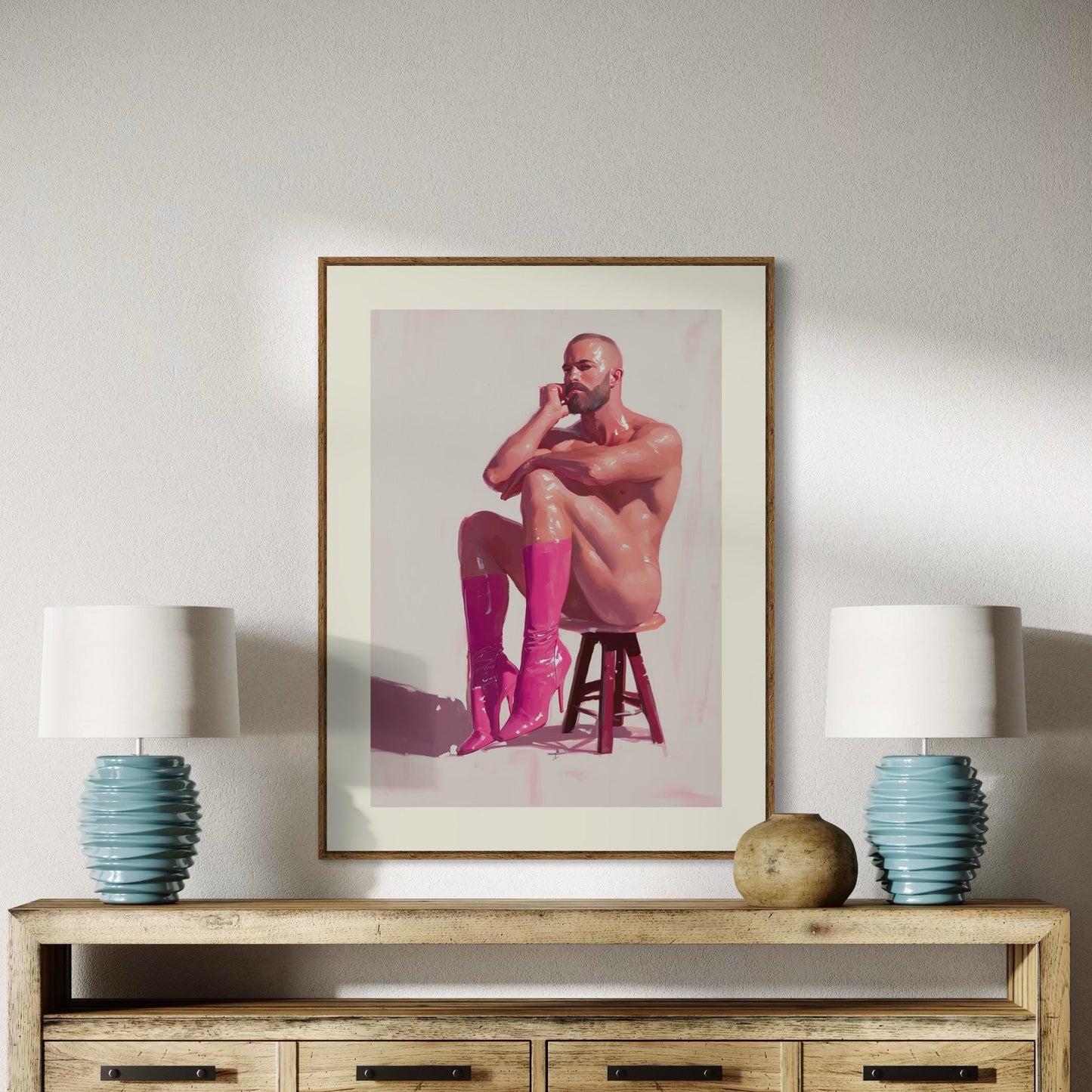 Pink Daydream LGBTQ+ Art Print - Bold Queer Statement Artwork on 200gsm Matte Paper - Pink Boots Resilience for Allies & Queer Pride