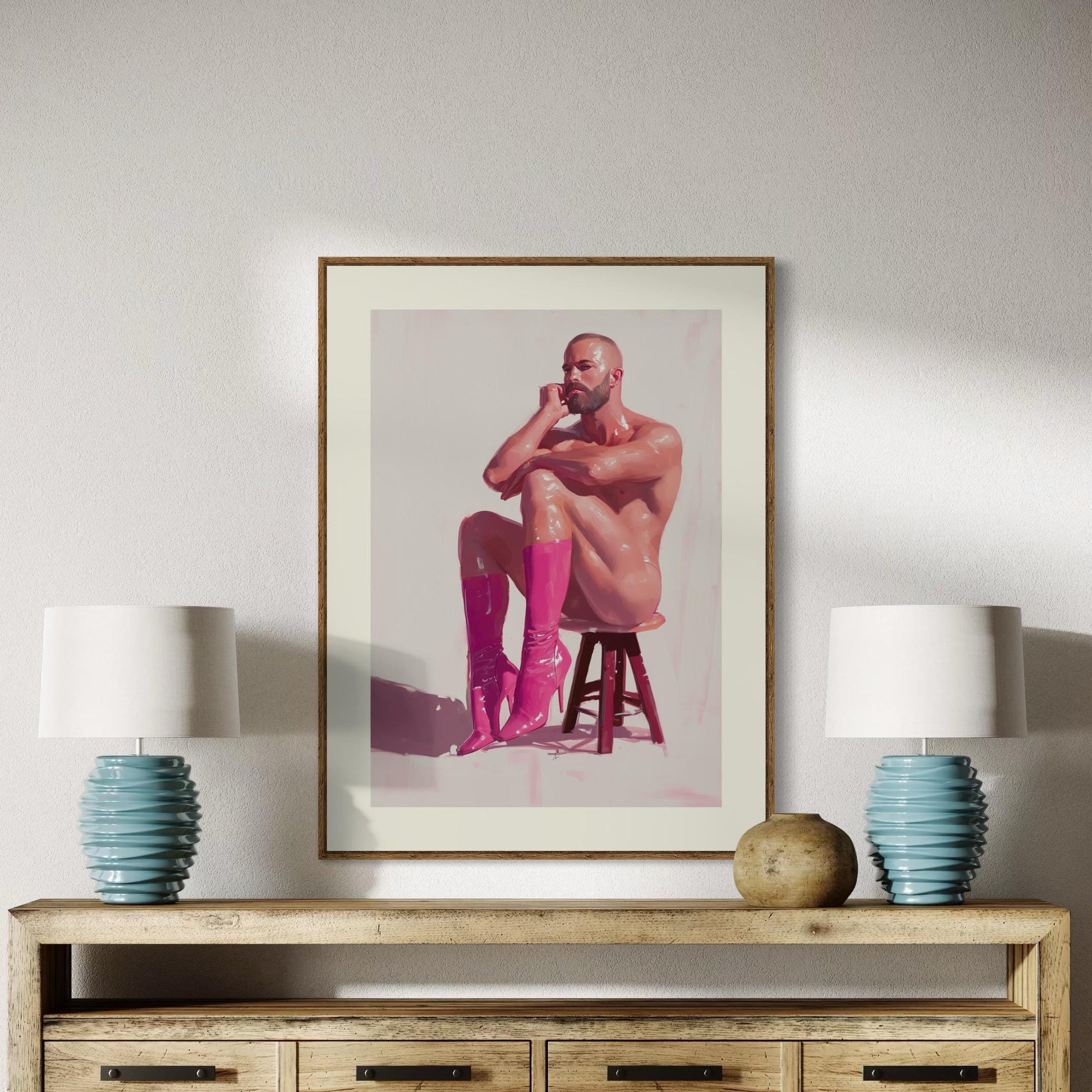 Pink Daydream LGBTQ+ Art Print - Bold Queer Statement Artwork on 200gsm Matte Paper - Pink Boots Resilience for Allies & Queer Pride