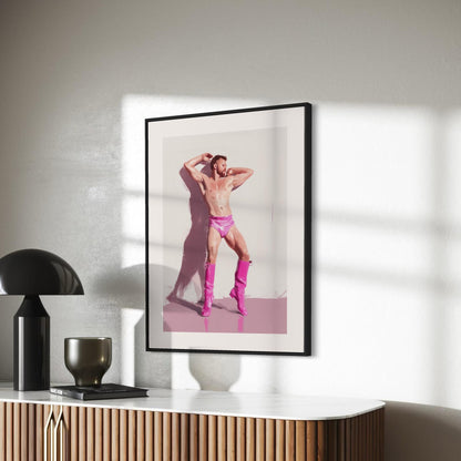 Pink Boot Ecstasy Art Print | Bold LGBTQ+ Wall Decor on Premium Matte Paper | Queer Art for Expressive Spaces | Unframed Print