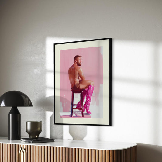 Pink Poise Art Print | Bold LGBTQ+ Poster | Queer Strength and Pride Wall Art | Premium Unframed Modern Print | Vibrant Decor for LGBTQIA+