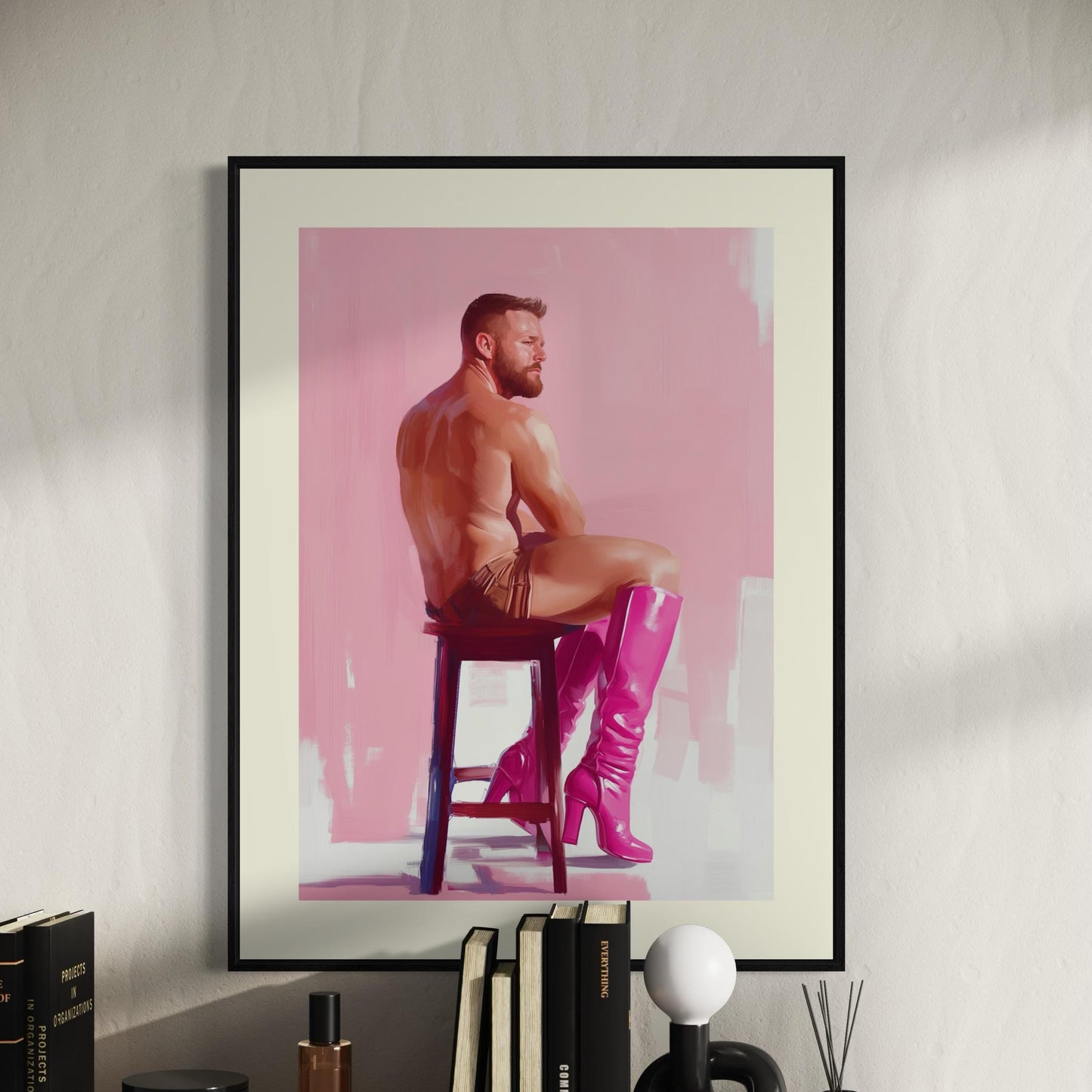 Pink Poise Art Print | Bold LGBTQ+ Poster | Queer Strength and Pride Wall Art | Premium Unframed Modern Print | Vibrant Decor for LGBTQIA+