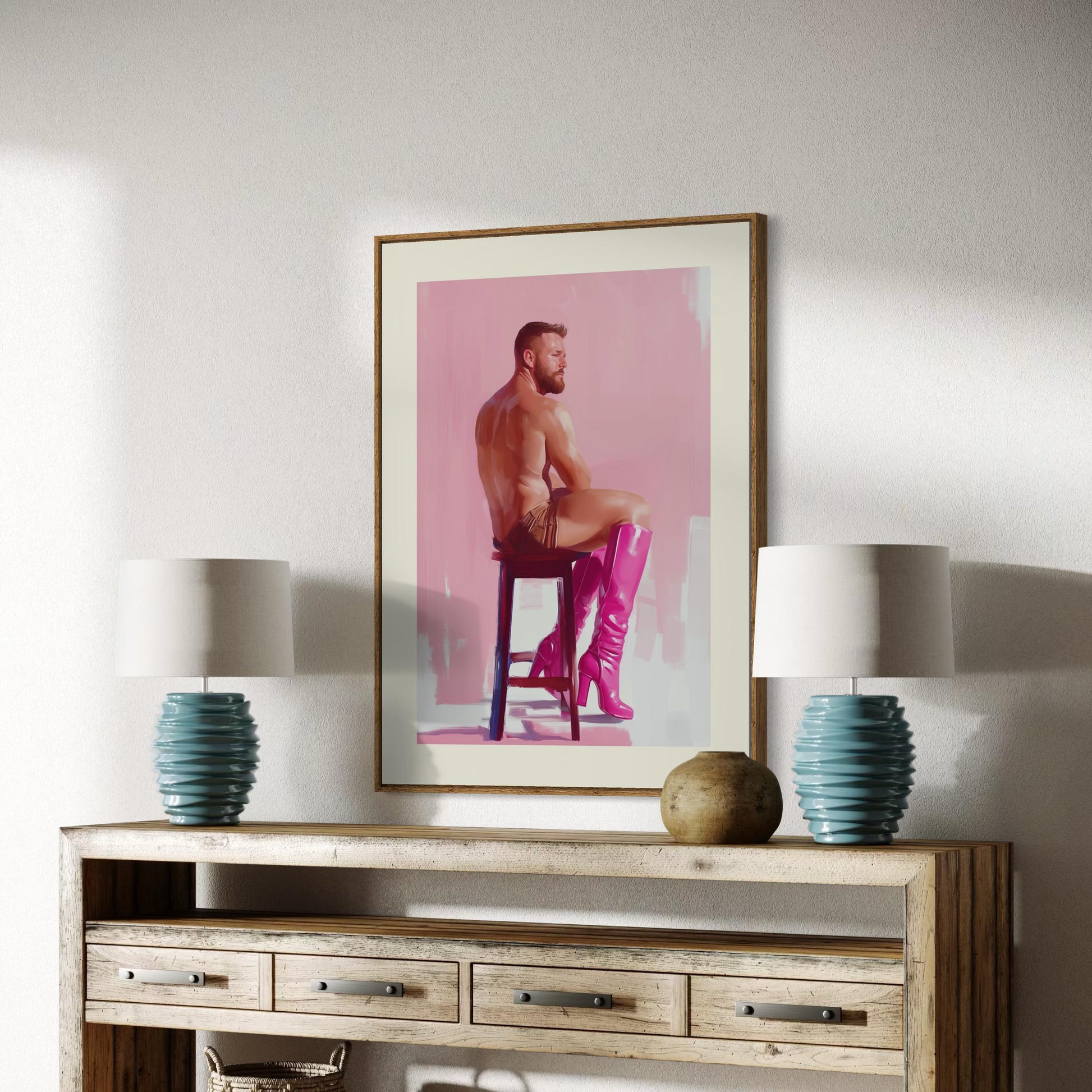 Pink Poise Art Print | Bold LGBTQ+ Poster | Queer Strength and Pride Wall Art | Premium Unframed Modern Print | Vibrant Decor for LGBTQIA+