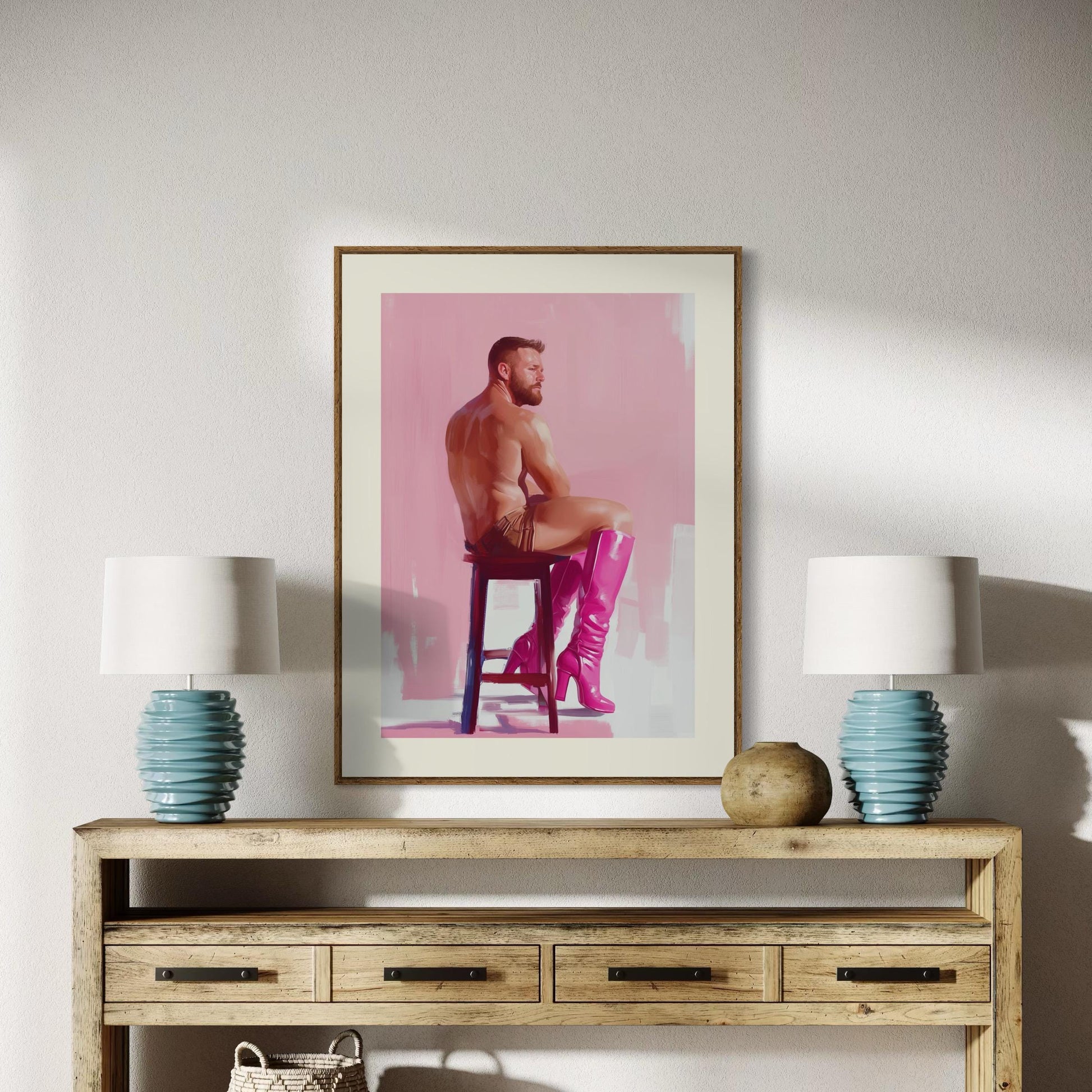 Pink Poise Art Print | Bold LGBTQ+ Poster | Queer Strength and Pride Wall Art | Premium Unframed Modern Print | Vibrant Decor for LGBTQIA+