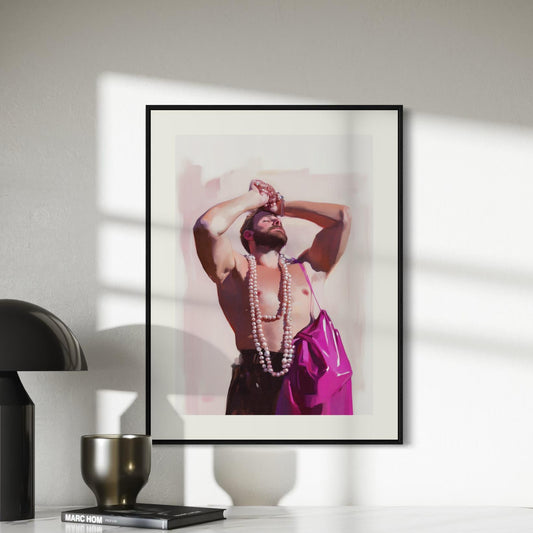 Clutching Pearls Queer Art Print – Bold LGBTQ+ Wall Decor | Premium Matte Poster, Fabulous Pride Artwork for Confident Spaces