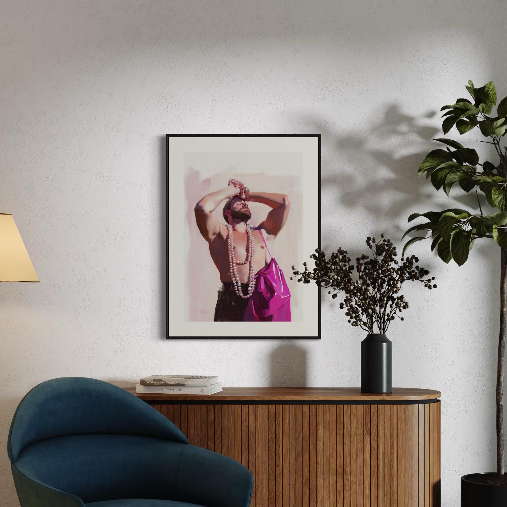 Clutching Pearls Queer Art Print – Bold LGBTQ+ Wall Decor | Premium Matte Poster, Fabulous Pride Artwork for Confident Spaces