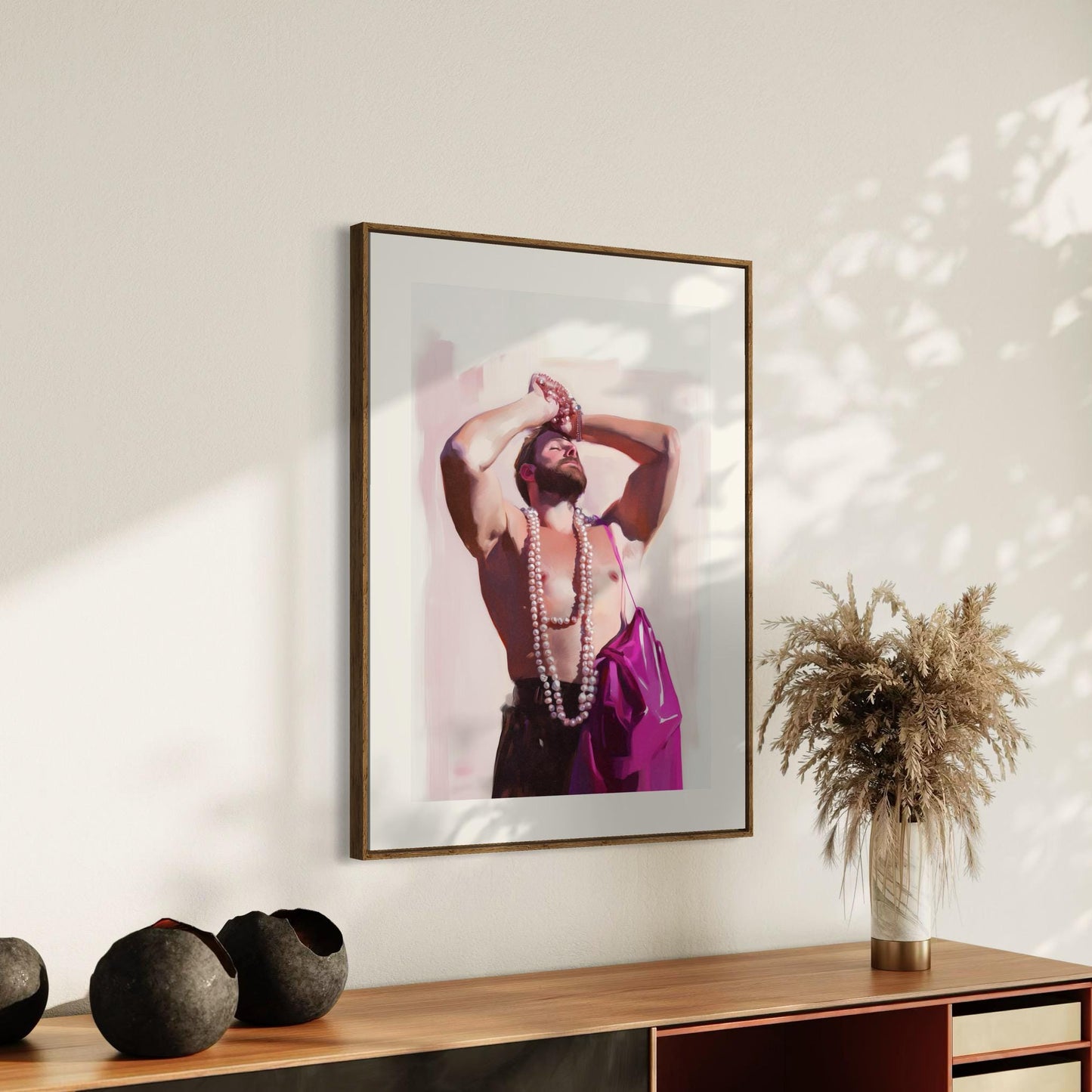 Clutching Pearls Queer Art Print – Bold LGBTQ+ Wall Decor | Premium Matte Poster, Fabulous Pride Artwork for Confident Spaces