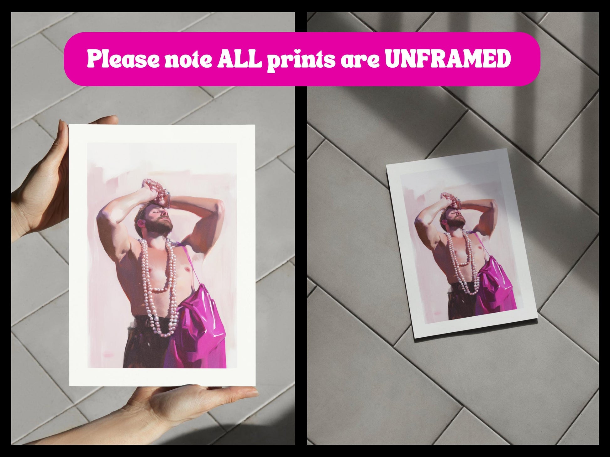Clutching Pearls Queer Art Print – Bold LGBTQ+ Wall Decor | Premium Matte Poster, Fabulous Pride Artwork for Confident Spaces