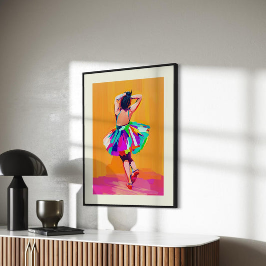 Girl in the Rainbow Dress – Bold LGBTQ+ Pride Artwork, Colourful Wall Art, Premium Matte Paper Unframed Print for Queer Home Decor