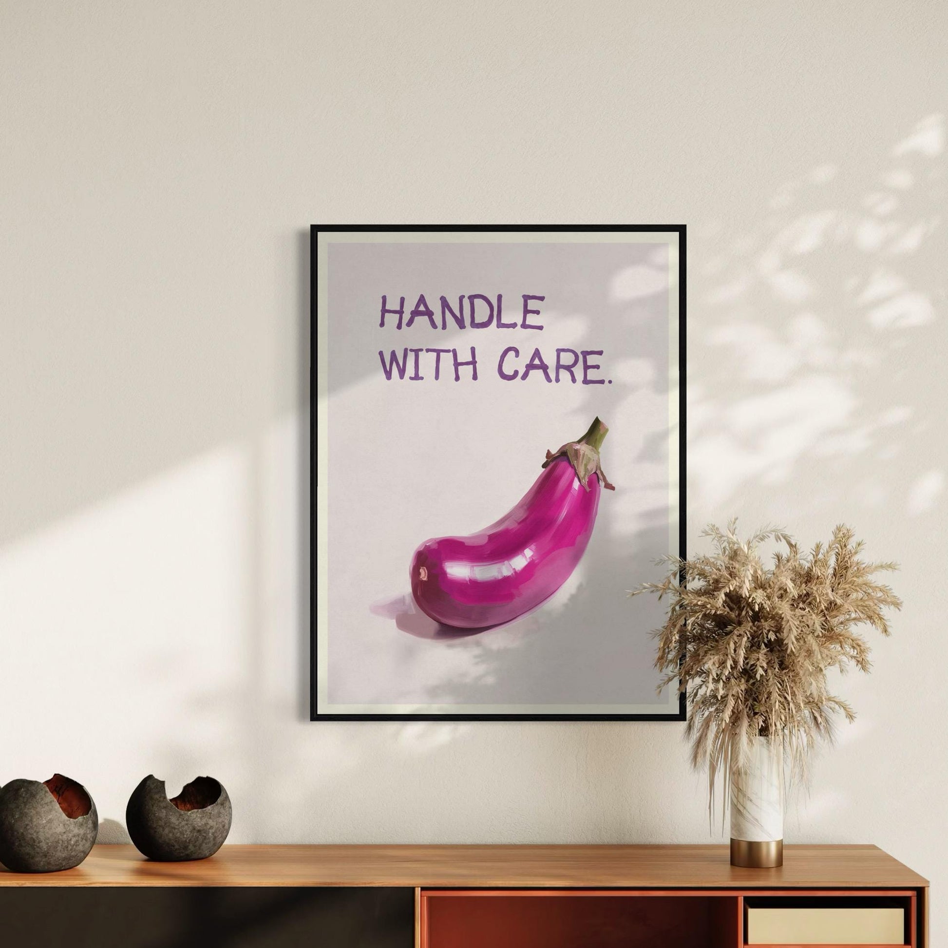 Handle with Care Art Print - Bold, Cheeky LGBTQ+ Wall Decor - Perfect for Queer Spaces - Printed on Premium Matte Paper