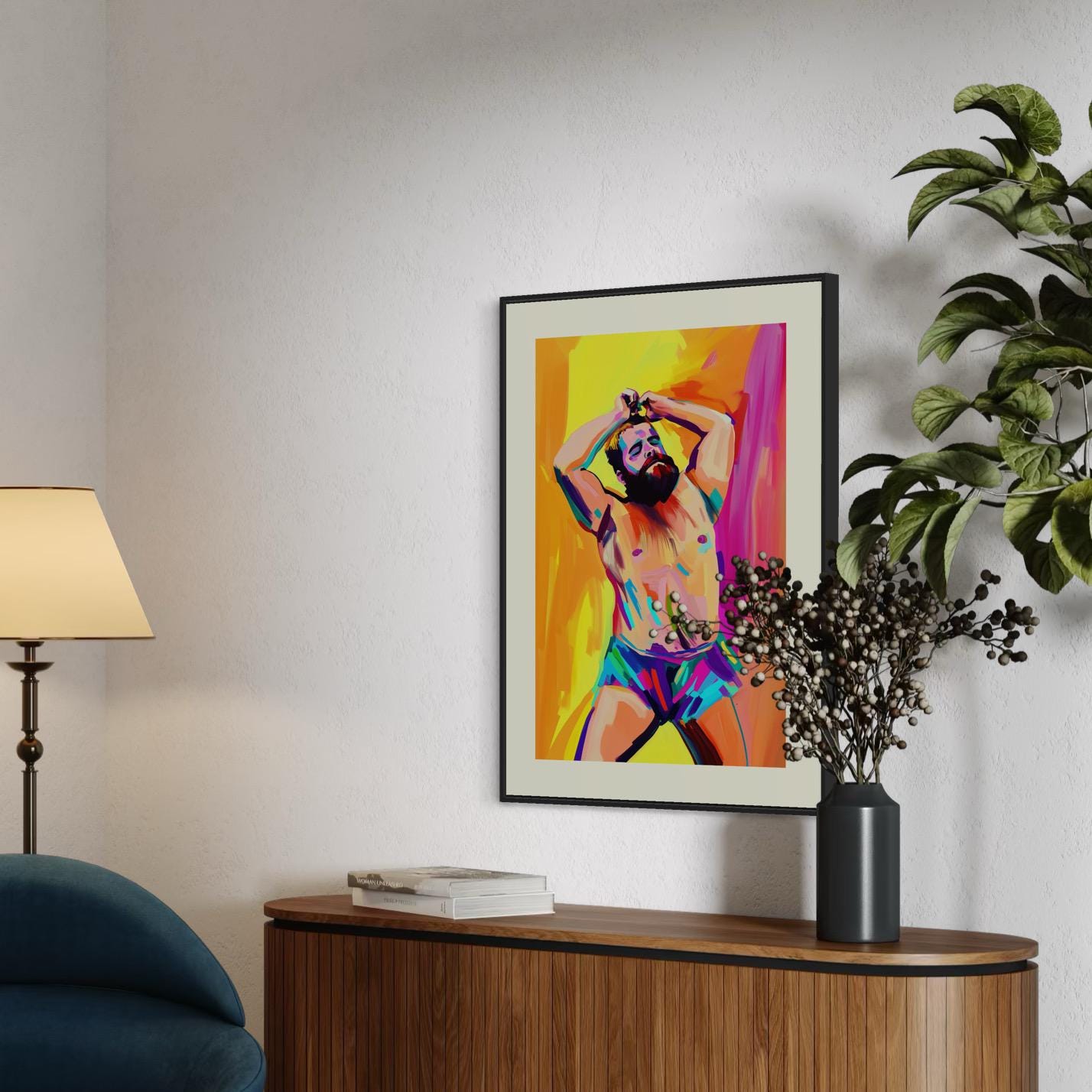 Bear Boogie – Vibrant LGBTQ+ Bear Artwork, Bold Queer Wall Art, Premium Matte Paper Print, Unframed Pride Decor for Queer Spaces