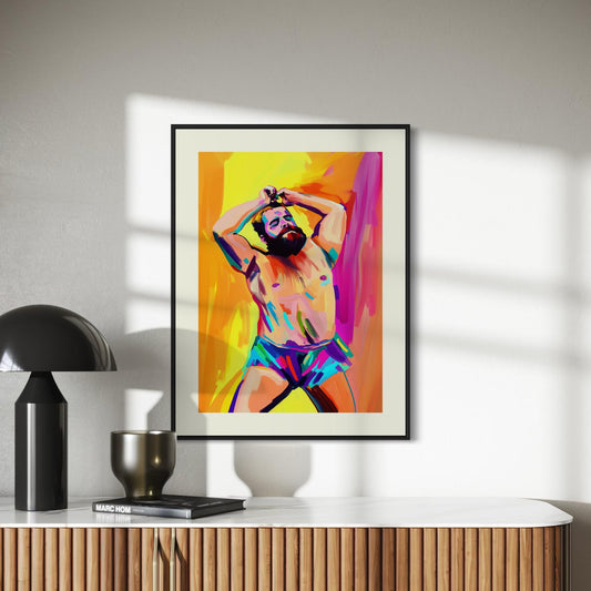 Bear Boogie – Vibrant LGBTQ+ Bear Artwork, Bold Queer Wall Art, Premium Matte Paper Print, Unframed Pride Decor for Queer Spaces