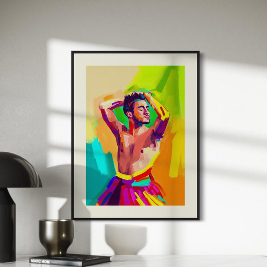 Vibrance in Motion – Bold Cub LGBTQ+ Wall Art, Colourful Queer Decor, Unframed Cub Pride Print on Premium Matte Paper, LGBTQ+ Gift Idea