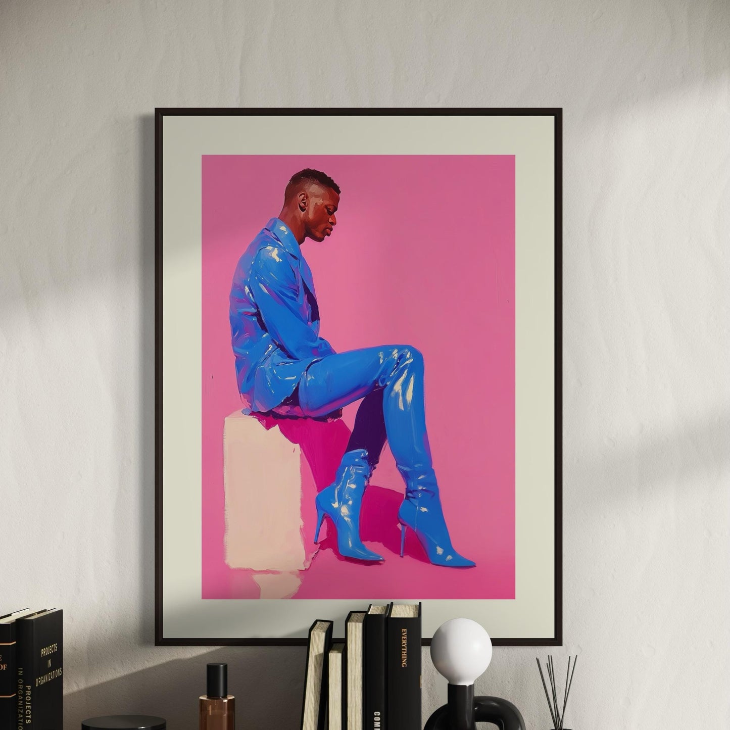 Bold in Blue – Vibrant LGBTQ+ Wall Art, Queer Glam Statement Print, Unframed Pride Art on Premium Matte Paper, LGBTQ+ Decor