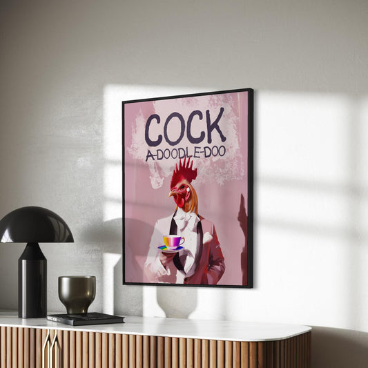 Cheeky Rooster Queer Art Print - Cock-A-Doodle-Doo Pride Decor, Funny LGBTQ+ Poster, Bold and Sassy Wall Art for Queer Spaces