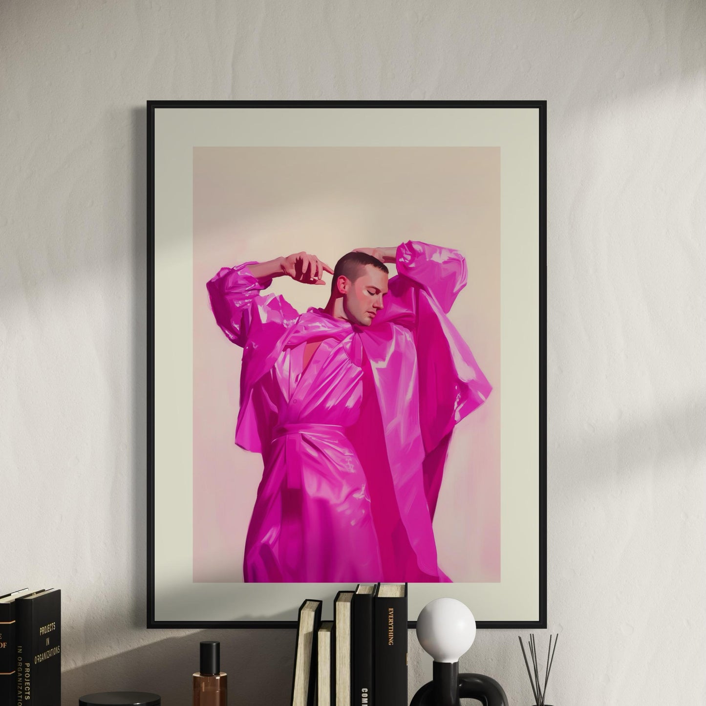 Pink Adornment – Glamorous LGBTQ+ Wall Art, Bold Queer Fashion Print, Unframed Pride Art on Premium Matte Paper, Vibrant Decor