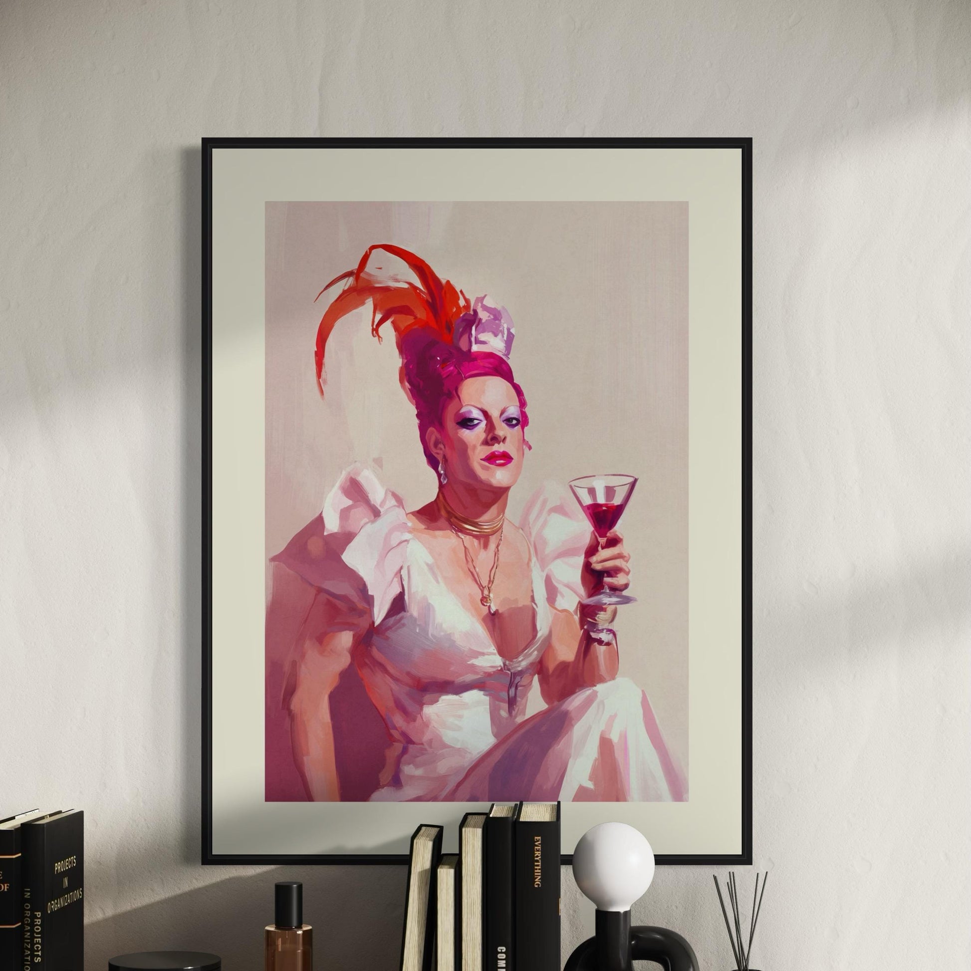 The Dame Queer Art Print - Cheeky LGBTQ+ Decor, Drag Queen Glam Wall Art, Bold and Fabulous Pride Poster for Queer Spaces