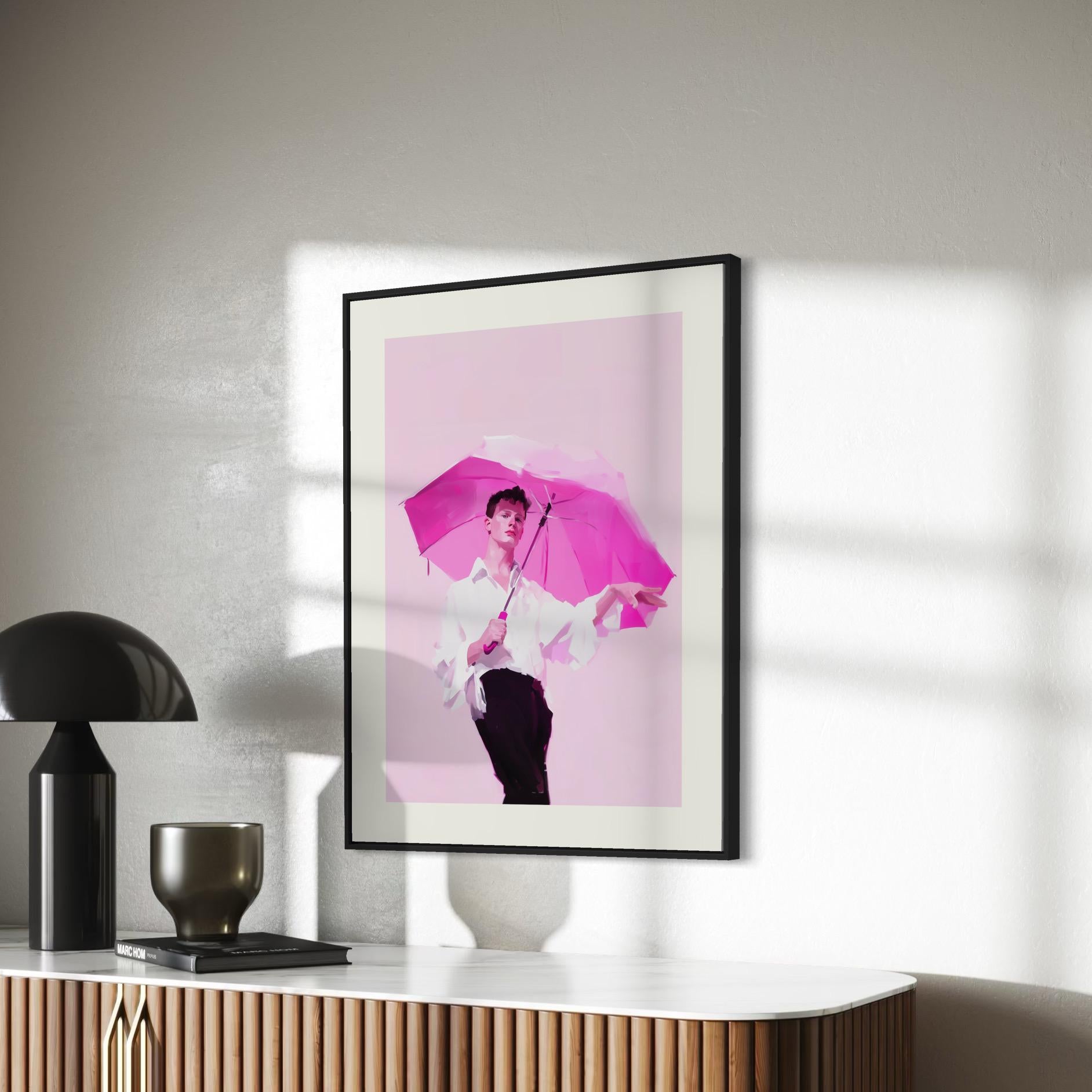 Pretty in Pink – Vibrant Queer Art Print, LGBTQ+ Pride Wall Decor, Unframed Premium Matte Artwork for Bold and Joyful Spaces