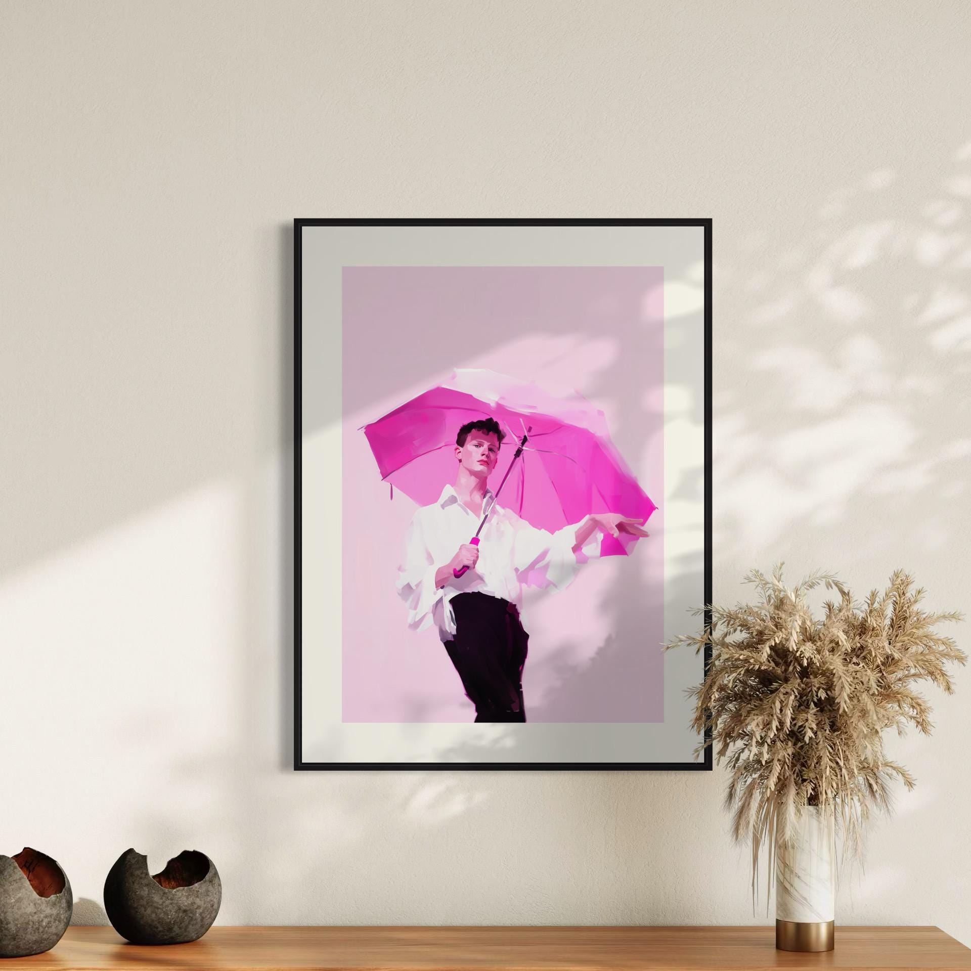 Pretty in Pink – Vibrant Queer Art Print, LGBTQ+ Pride Wall Decor, Unframed Premium Matte Artwork for Bold and Joyful Spaces