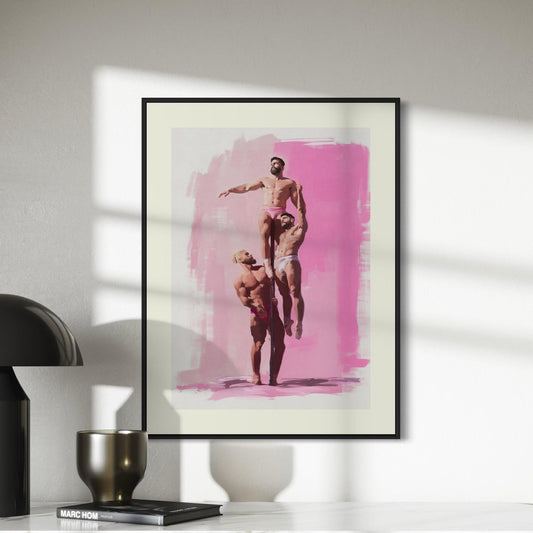 Pillars of Pride Queer Art Print | Minimalist LGBTQ+ Wall Art | Premium Pink-Themed Home Decor for Bold & Inclusive Spaces