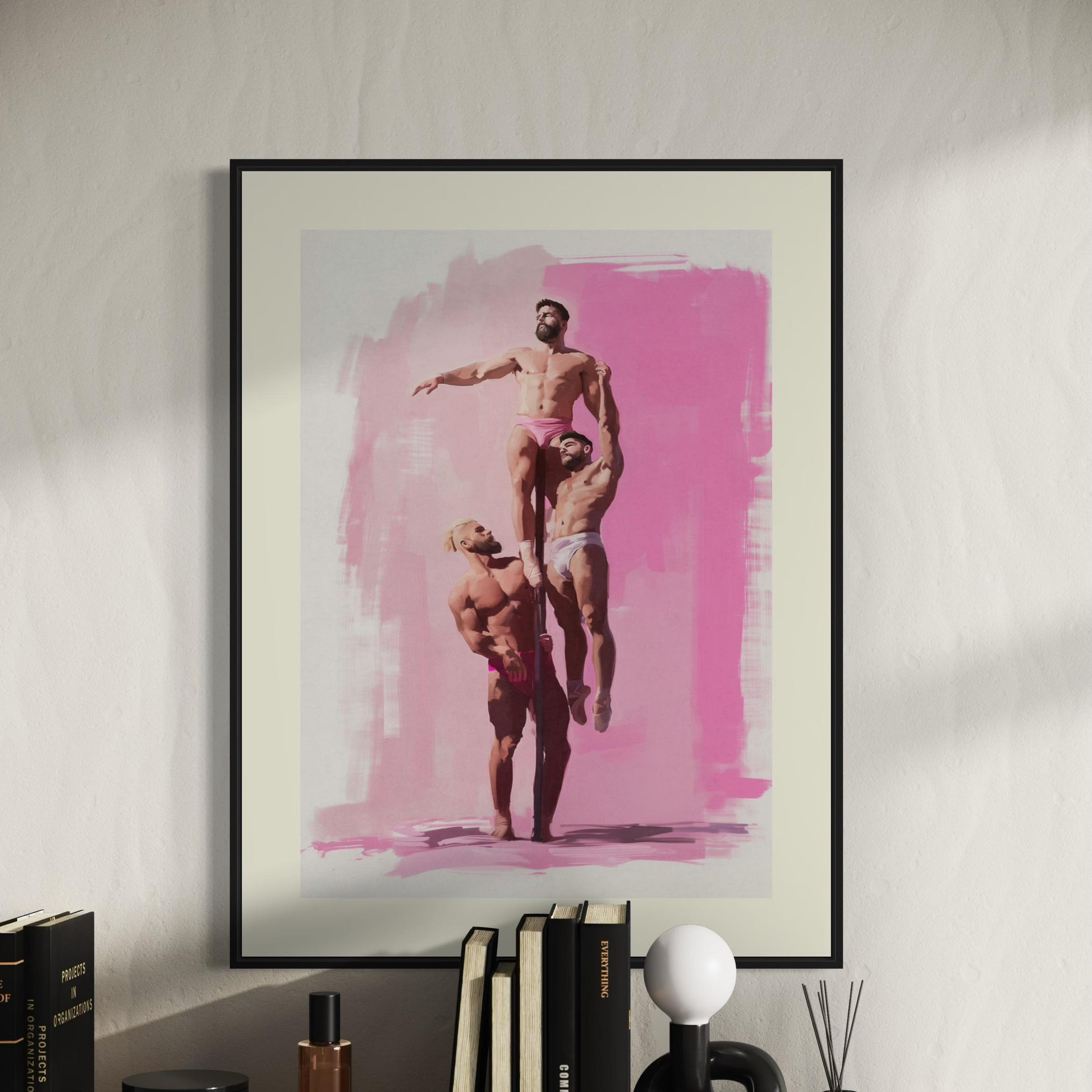 Pillars of Pride Queer Art Print | Minimalist LGBTQ+ Wall Art | Premium Pink-Themed Home Decor for Bold & Inclusive Spaces