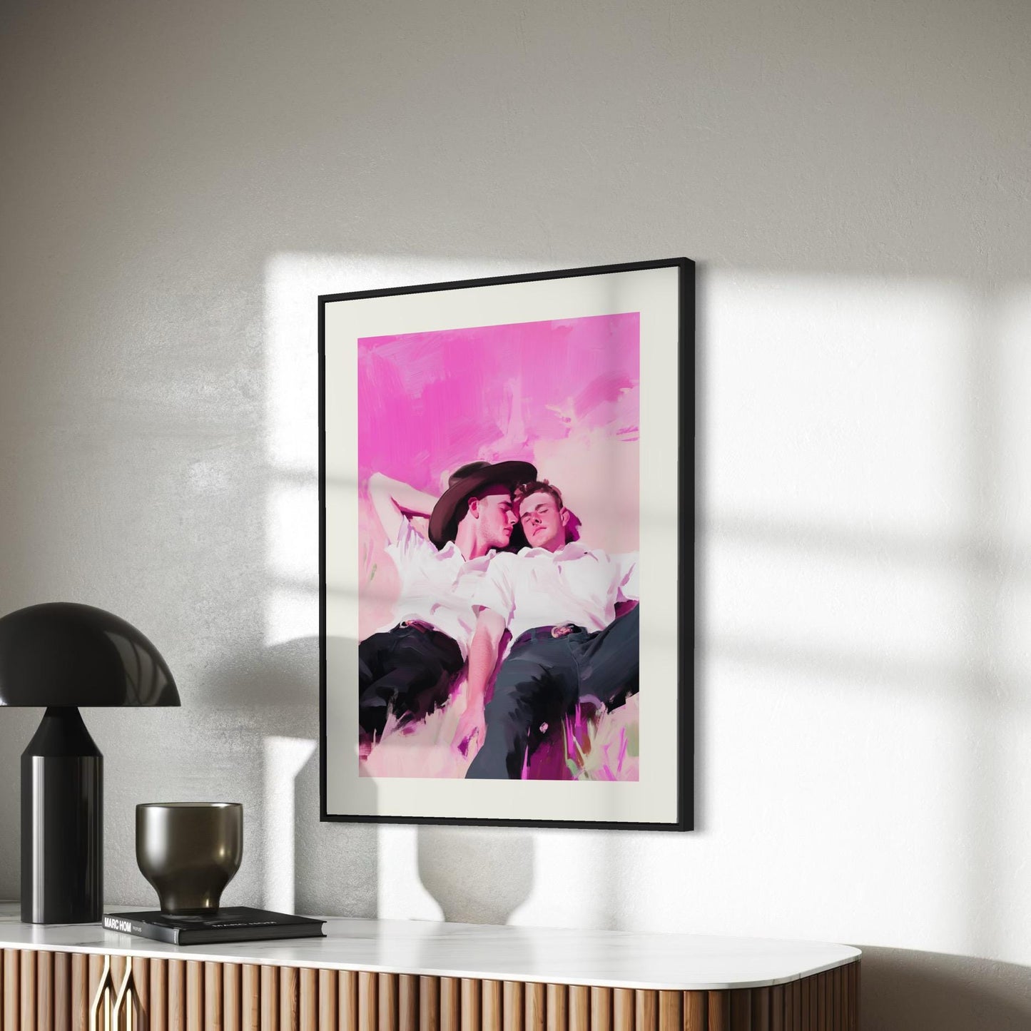Summer Love – Romantic Queer Cowboy Oil Painting Print, LGBTQ+ Pride Wall Decor, Premium Matte Artwork, Unframed Western Romance