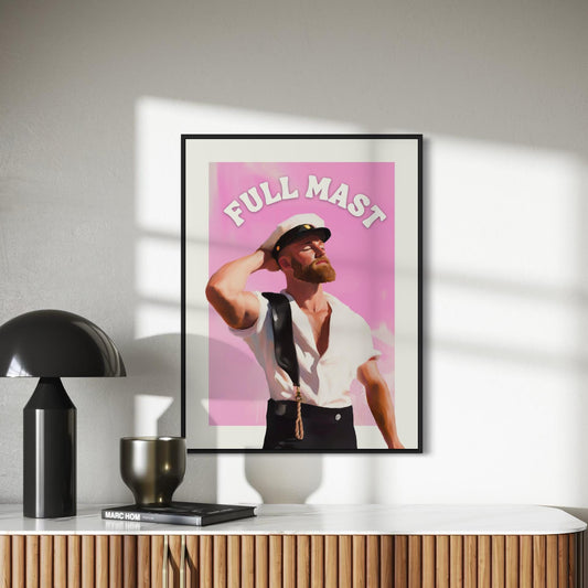 Full Mast Oil Painting Print – Cheeky Queer Art, Nautical Gay Artwork, Bold LGBTQ+ Decor, Premium Unframed 200gsm Paper