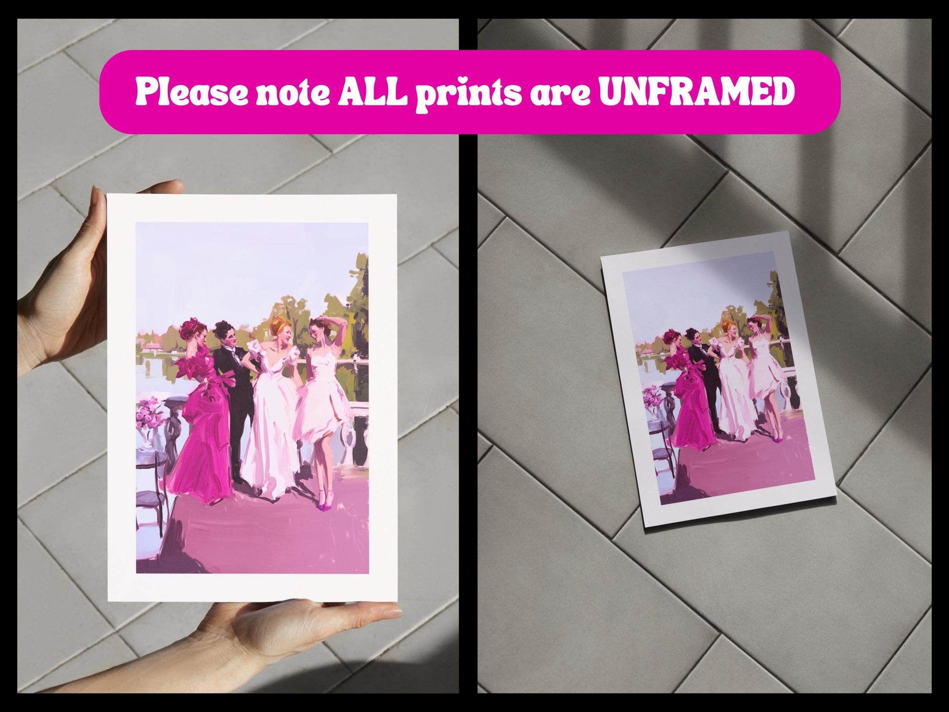 Sapphic Summer Soirée Art Print – Vibrant Queer Artwork Celebrating Love and Joy | Premium 200gsm Matte Poster, Unframed LGBTQ+ Decor