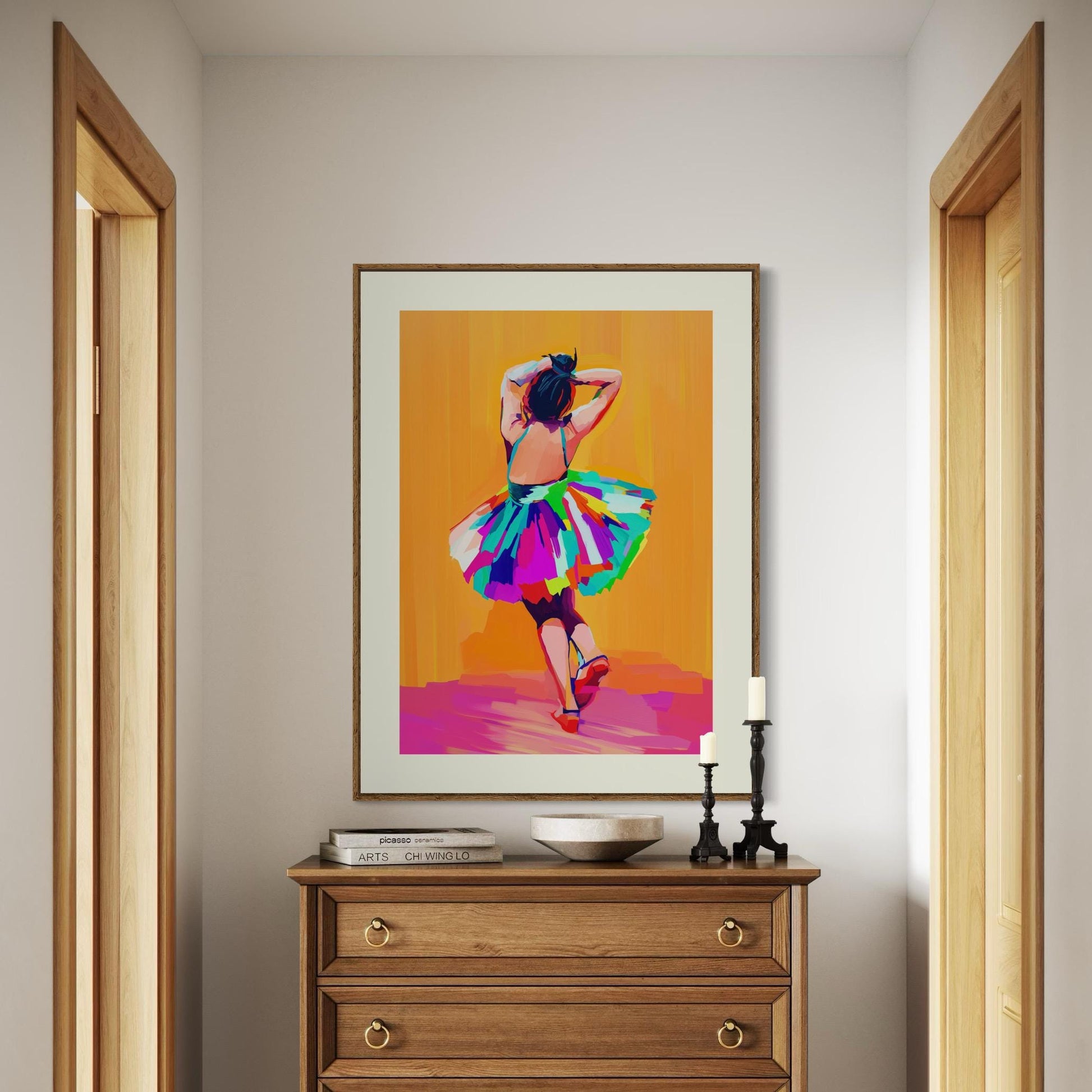 Girl in the Rainbow Dress – Bold LGBTQ+ Pride Artwork, Colourful Wall Art, Premium Matte Paper Unframed Print for Queer Home Decor