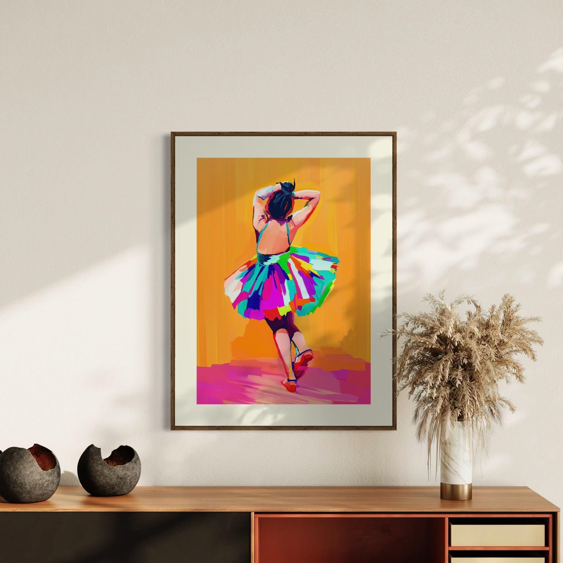 Girl in the Rainbow Dress – Bold LGBTQ+ Pride Artwork, Colourful Wall Art, Premium Matte Paper Unframed Print for Queer Home Decor