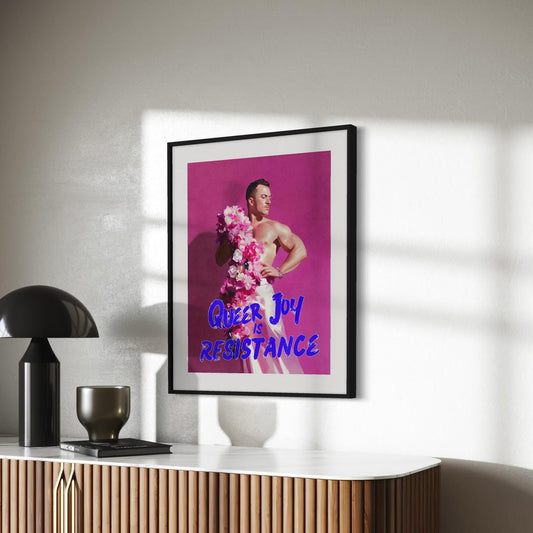 Queer Joy Is Resistance – LGBTQ+ Art Print | Bold & Empowering Oil Painting Print | Queer Home Decor | Unframed 200gsm Matte Print