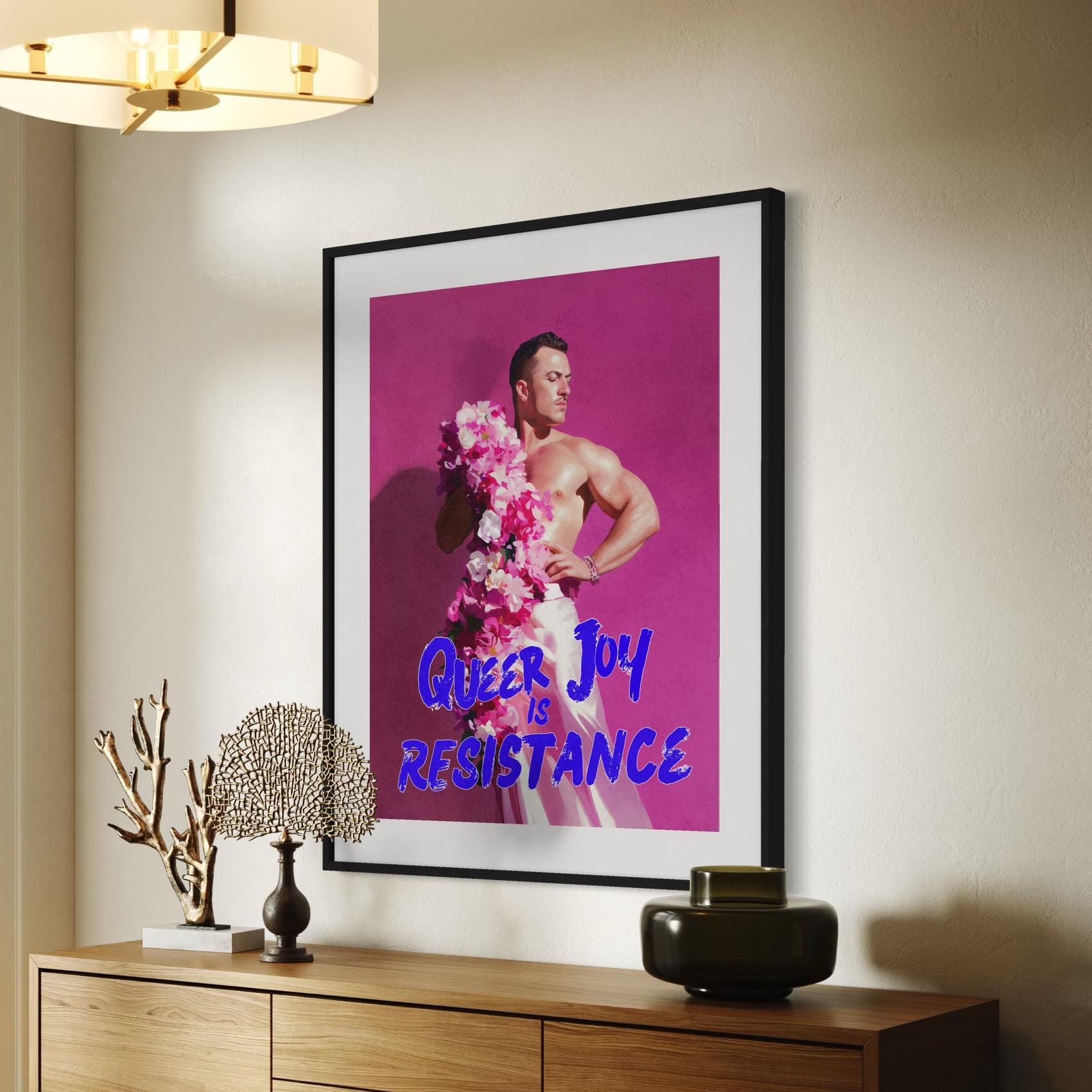 Queer Joy Is Resistance – LGBTQ+ Art Print | Bold & Empowering Oil Painting Print | Queer Home Decor | Unframed 200gsm Matte Print