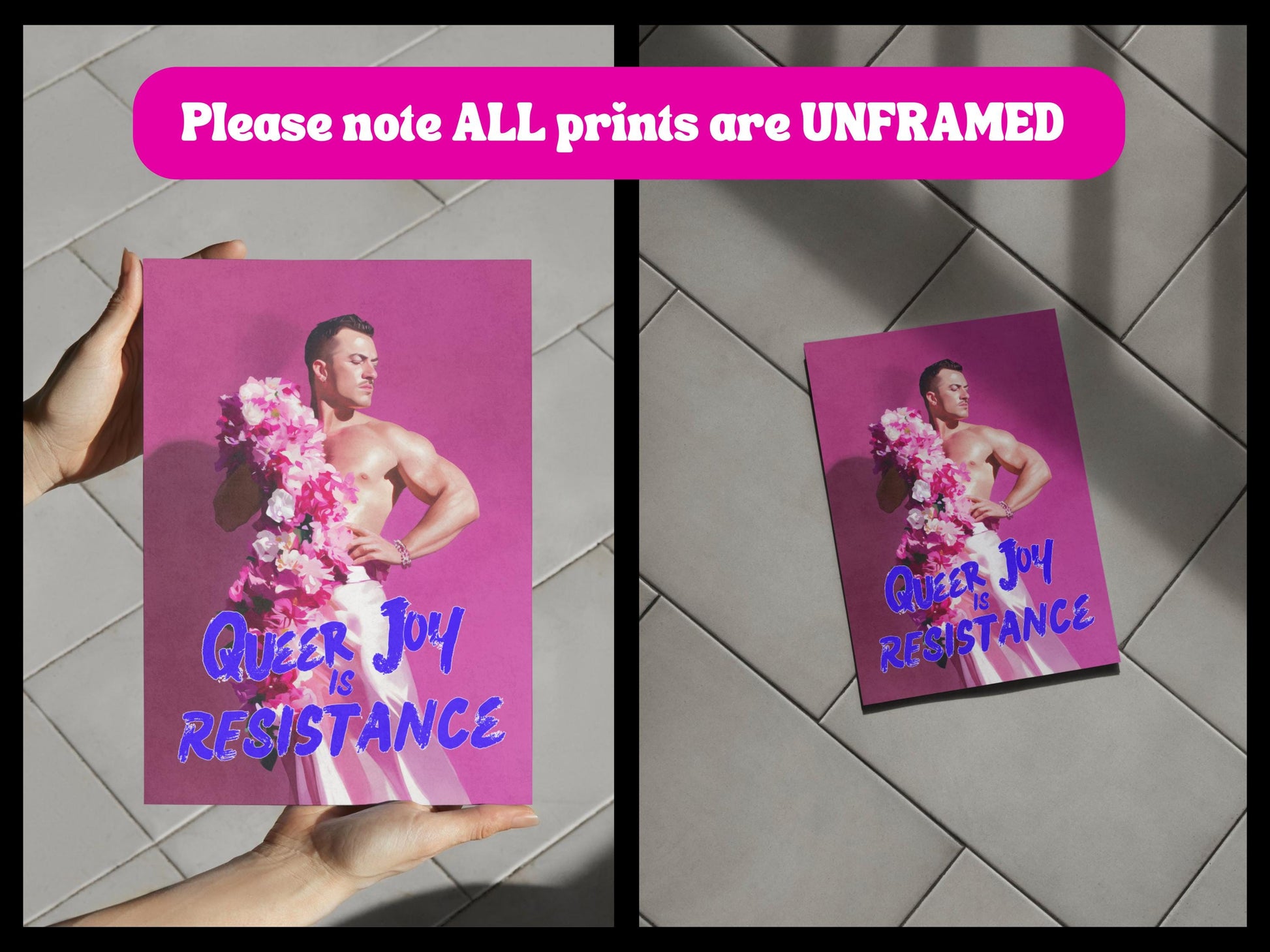Queer Joy Is Resistance – LGBTQ+ Art Print | Bold & Empowering Oil Painting Print | Queer Home Decor | Unframed 200gsm Matte Print