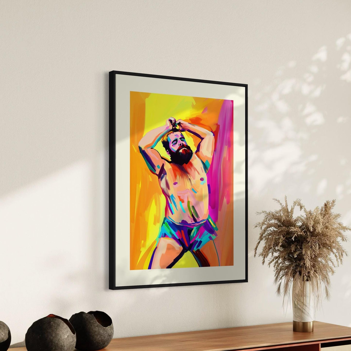 Bear Boogie – Vibrant LGBTQ+ Bear Artwork, Bold Queer Wall Art, Premium Matte Paper Print, Unframed Pride Decor for Queer Spaces