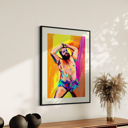 Bear Boogie – Vibrant LGBTQ+ Bear Artwork, Bold Queer Wall Art, Premium Matte Paper Print, Unframed Pride Decor for Queer Spaces