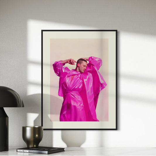 Pink Adornment – Glamorous LGBTQ+ Wall Art, Bold Queer Fashion Print, Unframed Pride Art on Premium Matte Paper, Vibrant Decor