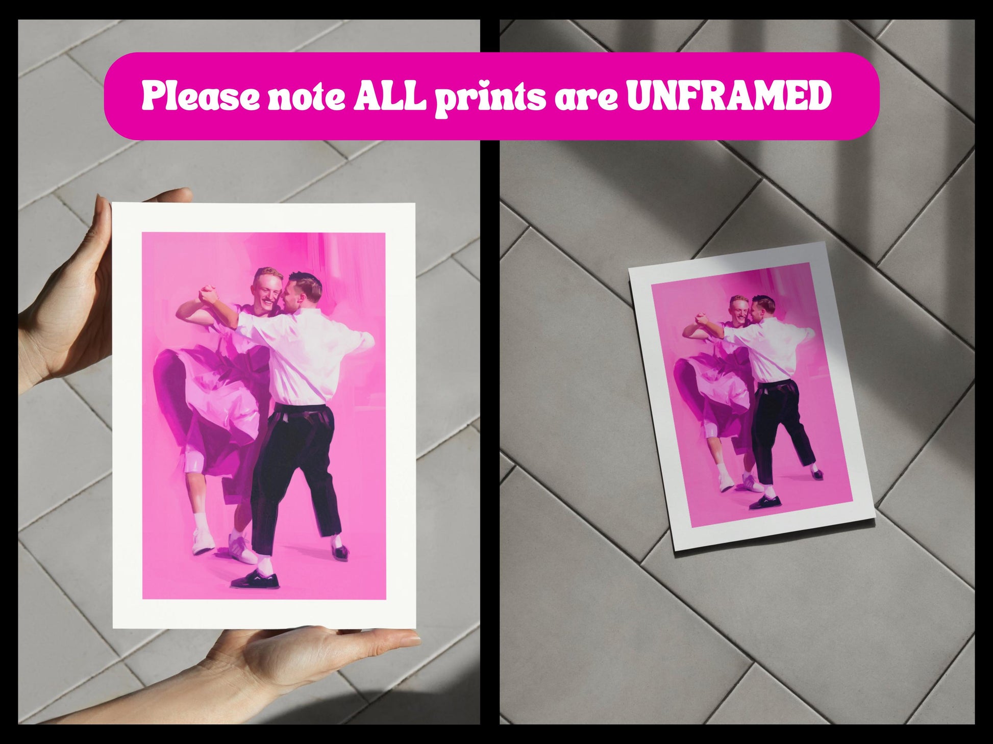 Let Us Dance – Vibrant Queer Wall Art, LGBTQ+ Celebration Print, Unframed Premium Matte Artwork for Bold & Joyful Spaces
