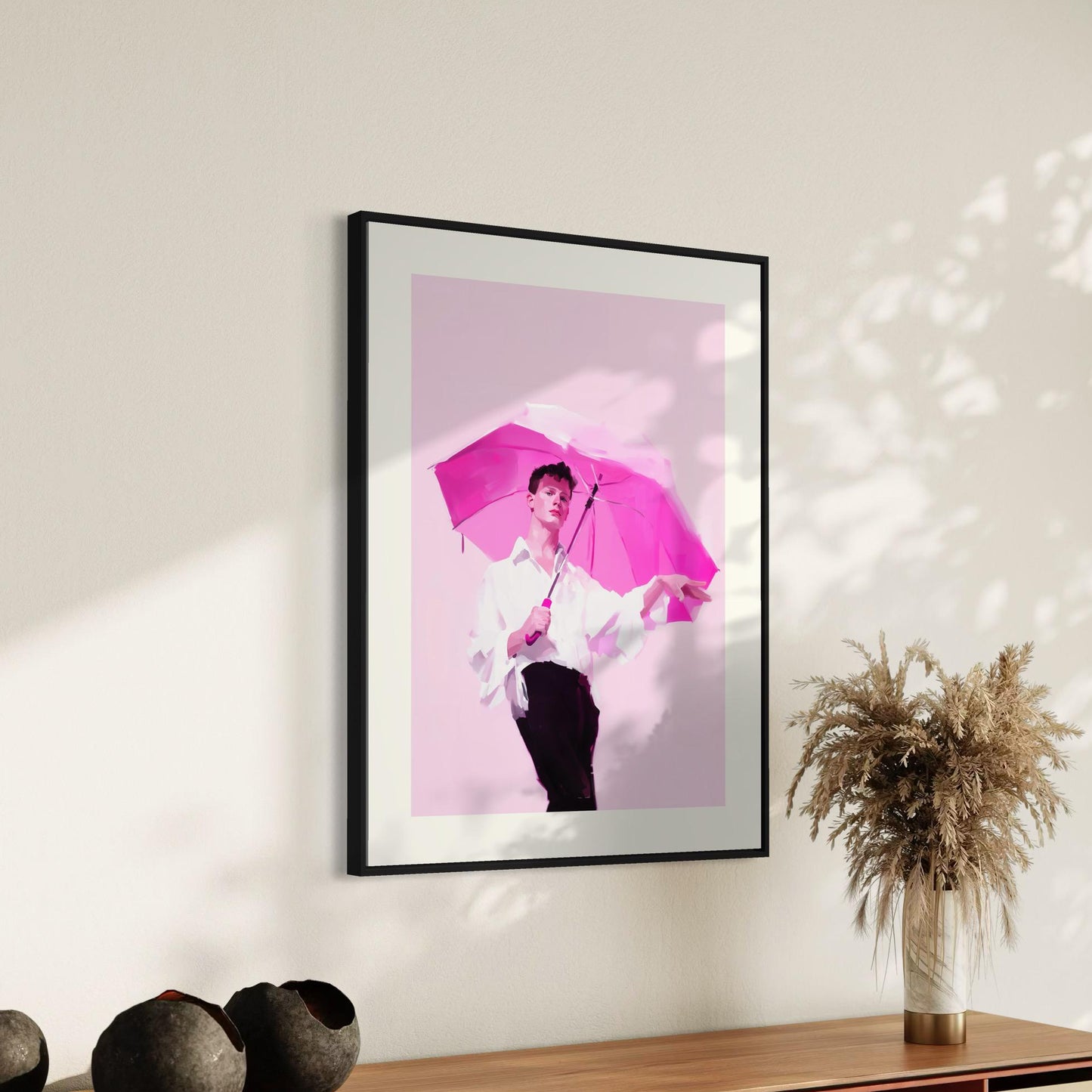 Pretty in Pink – Vibrant Queer Art Print, LGBTQ+ Pride Wall Decor, Unframed Premium Matte Artwork for Bold and Joyful Spaces