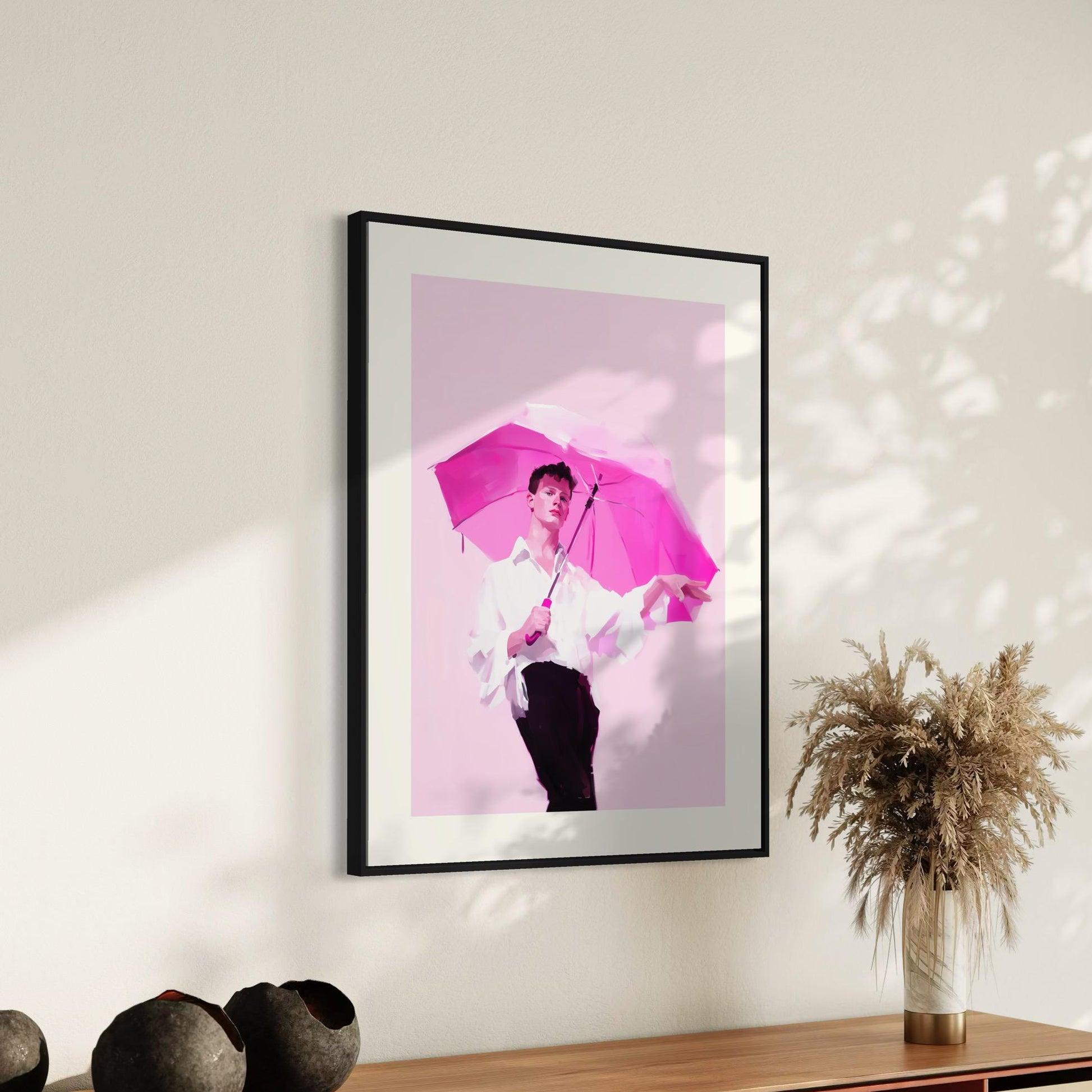 Pretty in Pink – Vibrant Queer Art Print, LGBTQ+ Pride Wall Decor, Unframed Premium Matte Artwork for Bold and Joyful Spaces