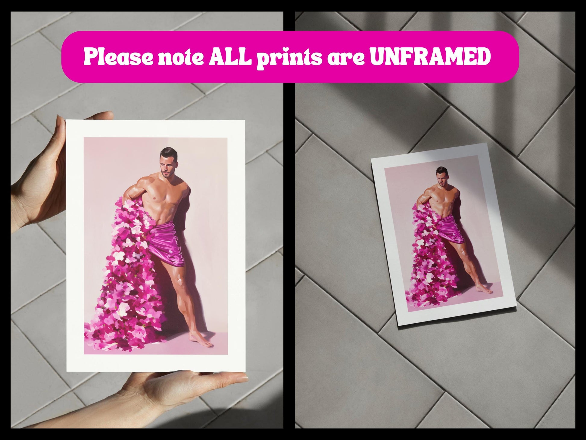 Floral Rebellion – LGBTQ+ Art Print | Queer Resistance Oil Painting | Bold & Beautiful Gay Home Decor | Unframed 200gsm Matte Print