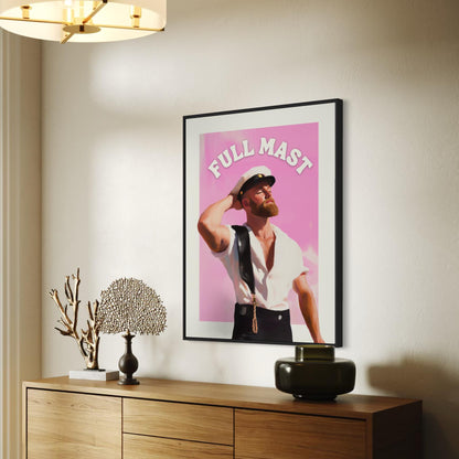 Full Mast Oil Painting Print – Cheeky Queer Art, Nautical Gay Artwork, Bold LGBTQ+ Decor, Premium Unframed 200gsm Paper