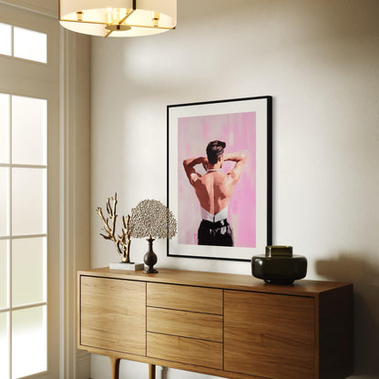 Back to Bold – Queer Oil Painting Print | Elegant LGBTQ+ Art | Gender Fluid Wall Decor | High-Fashion Aesthetic | Unframed Print
