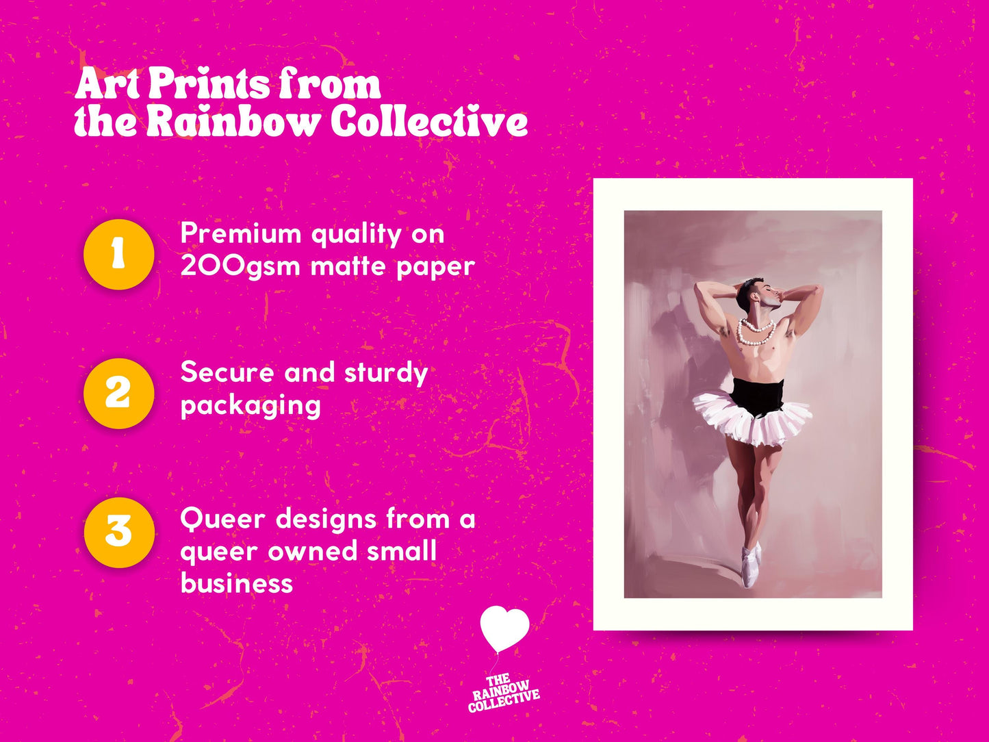 Pink Poise – Queer Ballet Oil Painting Print | Elegant & Playful Gay Art | Queer expression | Dance-Inspired Wall Decor