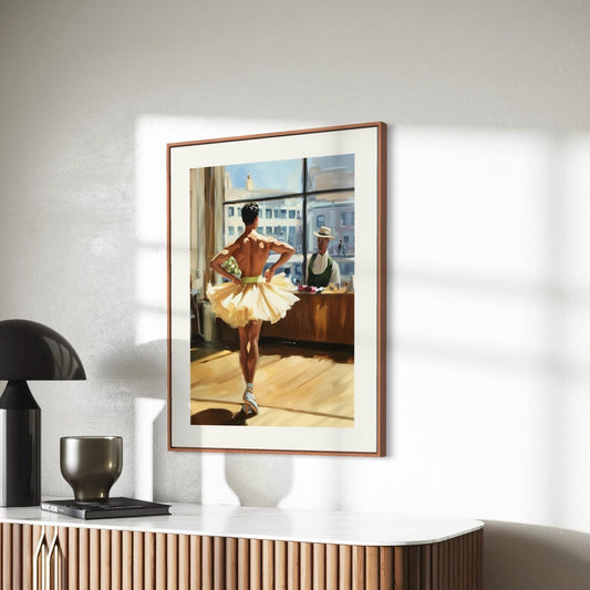 Window to My Heart Ballerina Oil Painting Print | Romantic LGBTQ+ Ballet wall decor | Queer Love Scene | Premium Matte Unframed Wall Art