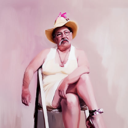 Ladies Who Lunch – John | Non-Binary Art Print (1 of 3) | Gender Non-Conforming Wall Art | Queer Fine Art Print | Camp Aesthetic Decor