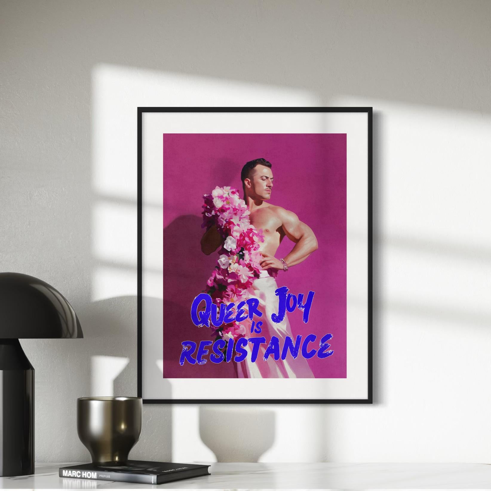Queer Joy Is Resistance – LGBTQ+ Art Print | Bold & Empowering Oil Painting Print | Queer Home Decor | Unframed 200gsm Matte Print