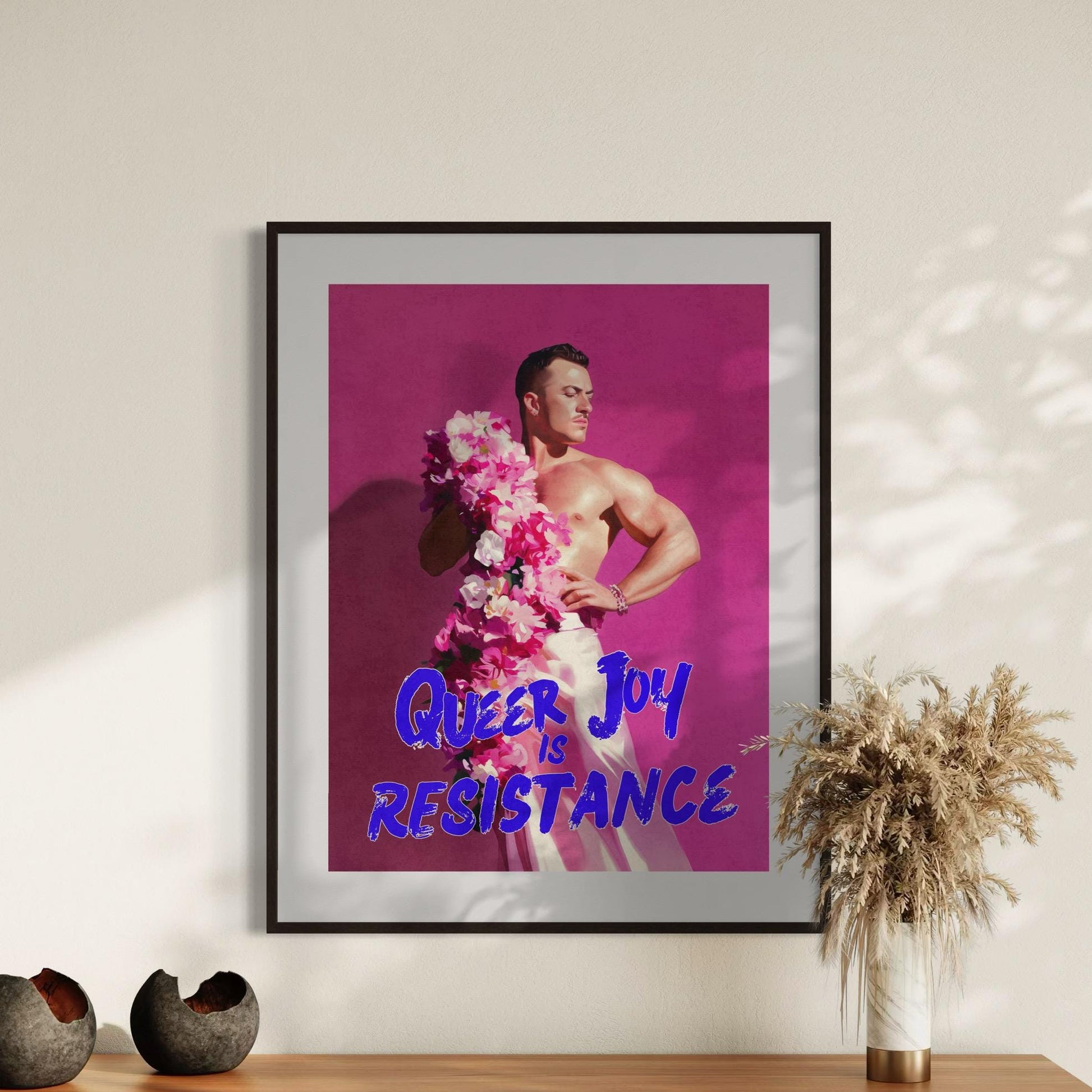 Queer Joy Is Resistance – LGBTQ+ Art Print | Bold & Empowering Oil Painting Print | Queer Home Decor | Unframed 200gsm Matte Print