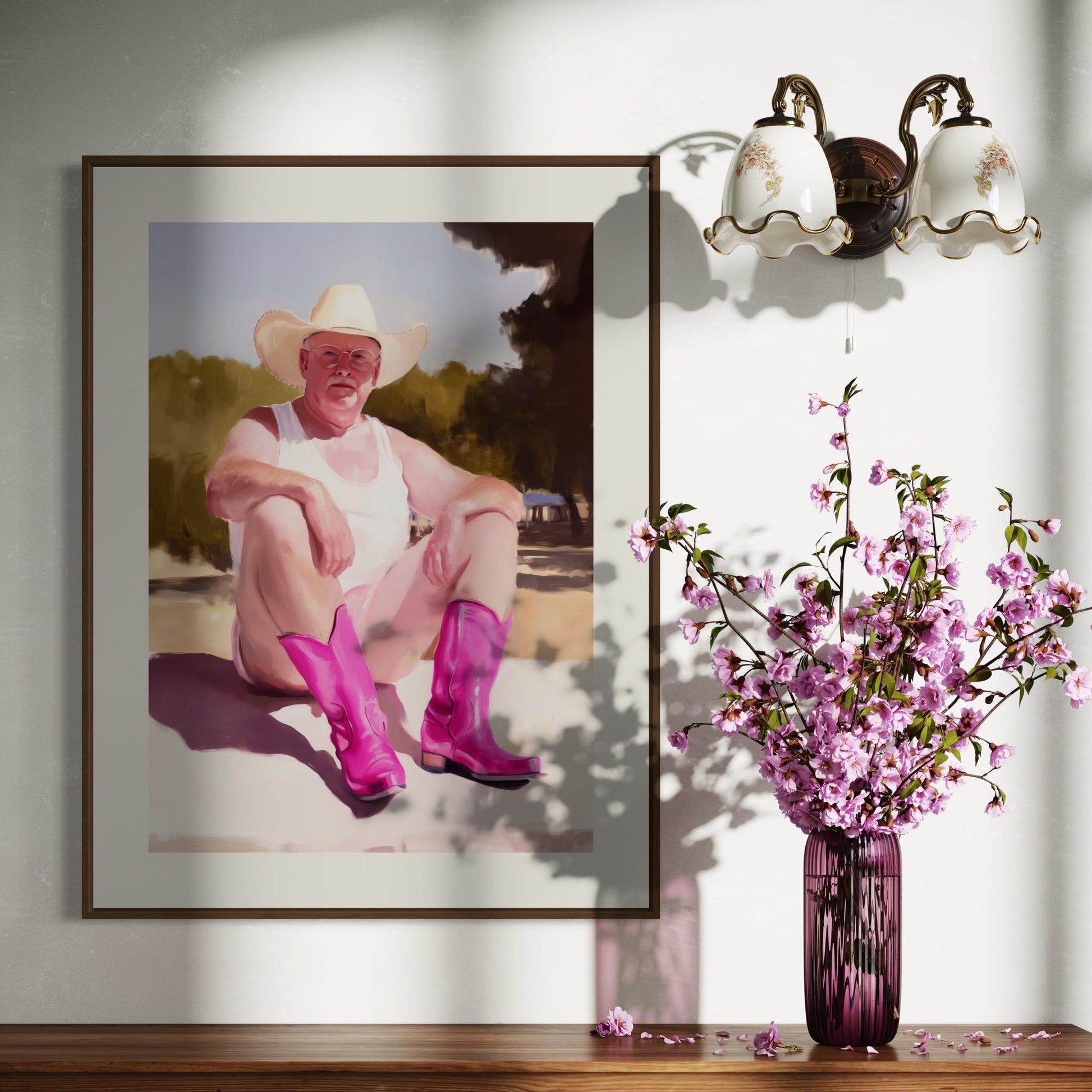 Rodeo Daddy Art Print – Queer Western Wall Art | Camp Aesthetic Decor | Fun Gay Art Poster | Masculine Femme Pride | Gift for Him
