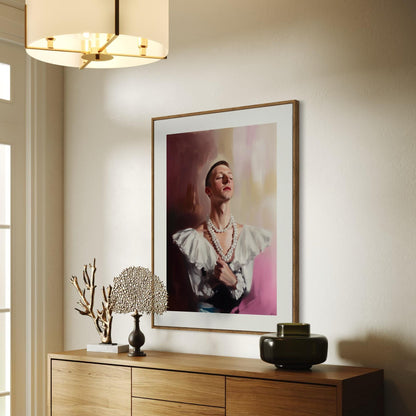 Pearl Daydream – Elegant Queer Oil Painting Print | LGBTQ+ Art | Vintage Glam Wall Art | Baroque Aesthetic | 200gsm Unframed Print